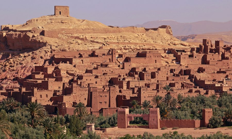 Aït Benhaddou ksar at golden hour, Morocco