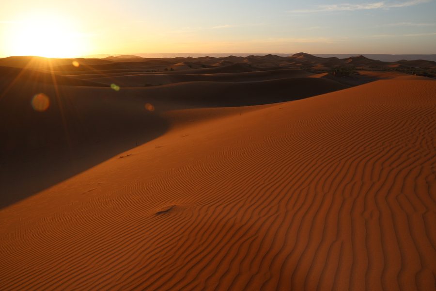 Erg Chegaga dunes at sunset, Sahara, Morocco